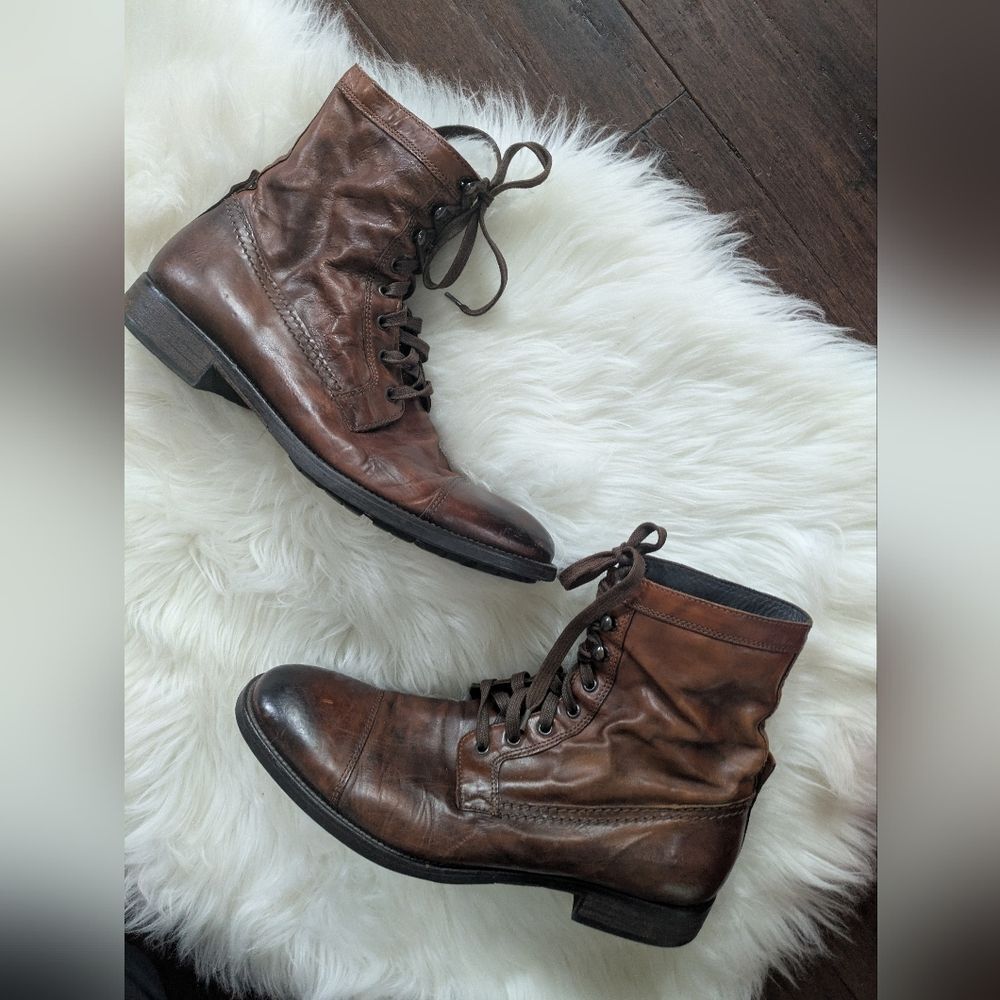 Adam Derrick To Boot New York Men's Brown Leather Lace Up Boots 9.5